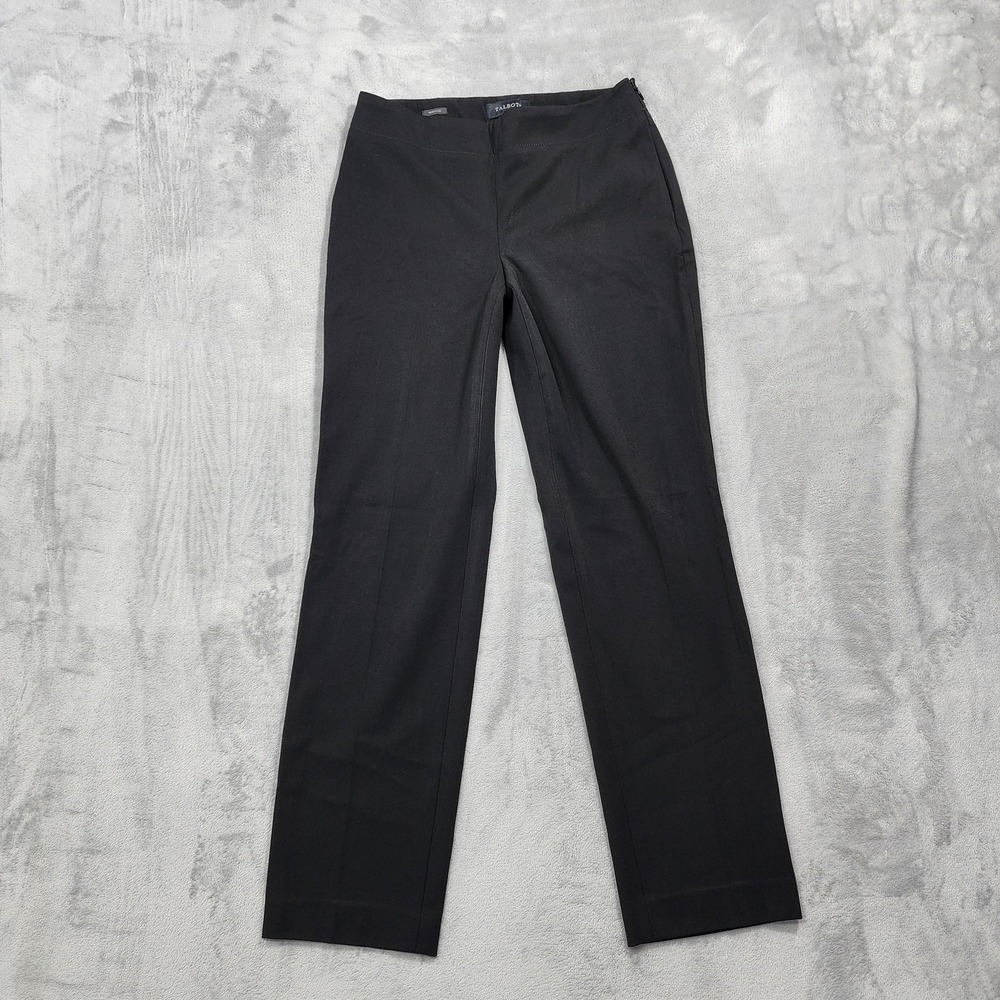 Talbots Pants Womens 2 Black Heritage Classic Fit Dress Side Zip Stretch Office